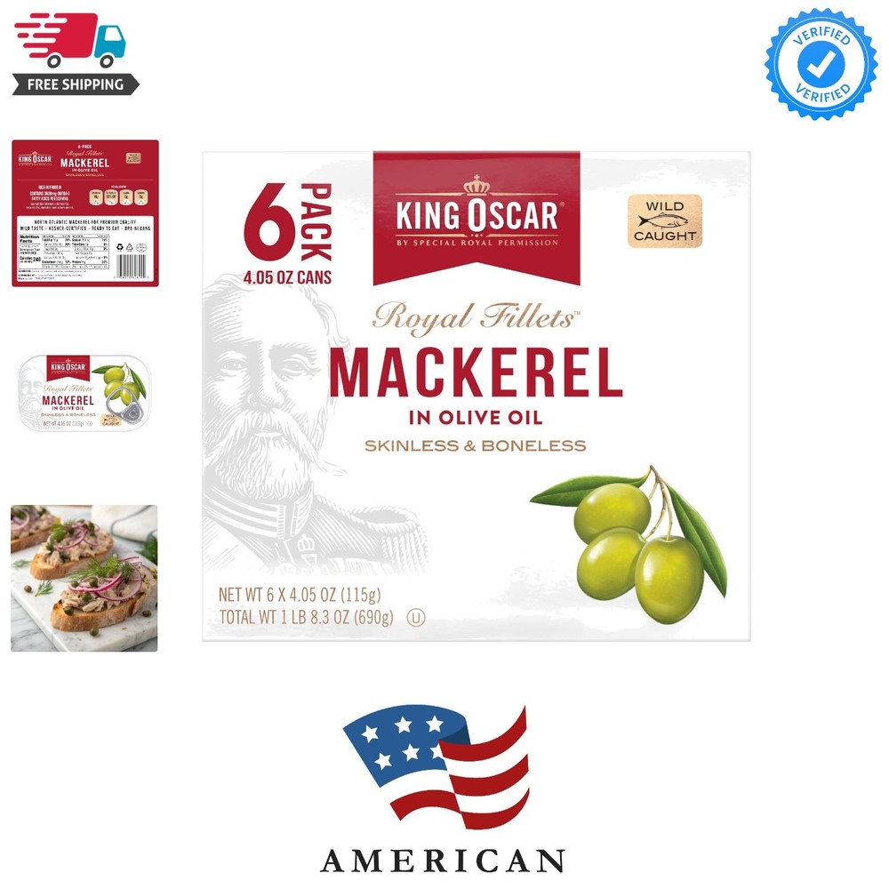Mackerel in Olive Oil, 4.05 Ounce Can Pack of 6, Packaging May Vary, Skinless…