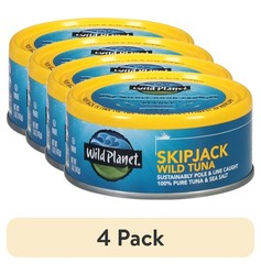 (4 pack) Wild Planet Skipjack Wild Tuna with Sea Salt, 5 oz Can