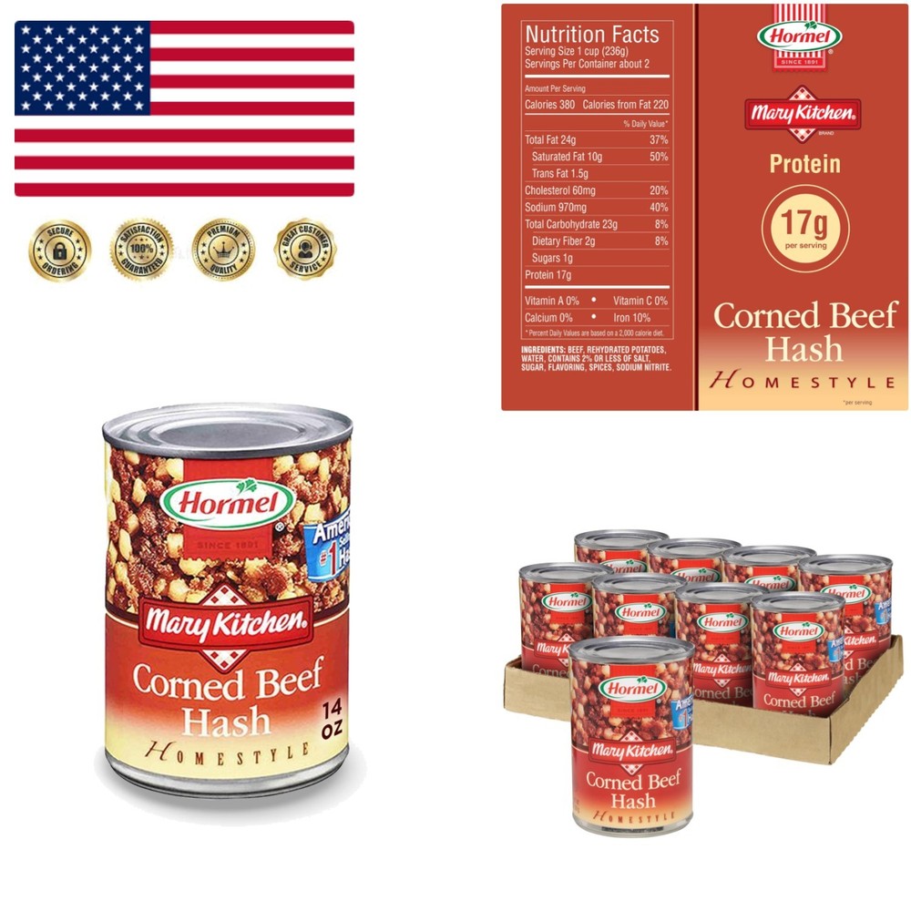 8-Pack HORMEL Corned Beef Hash 14 oz Cans – Quick and Flavorful Meal Solution