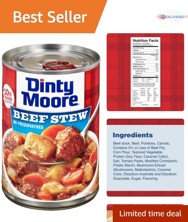 Beef Stew 15 oz Pack of 12 Gluten-Free Hearty Meal Ready to Eat