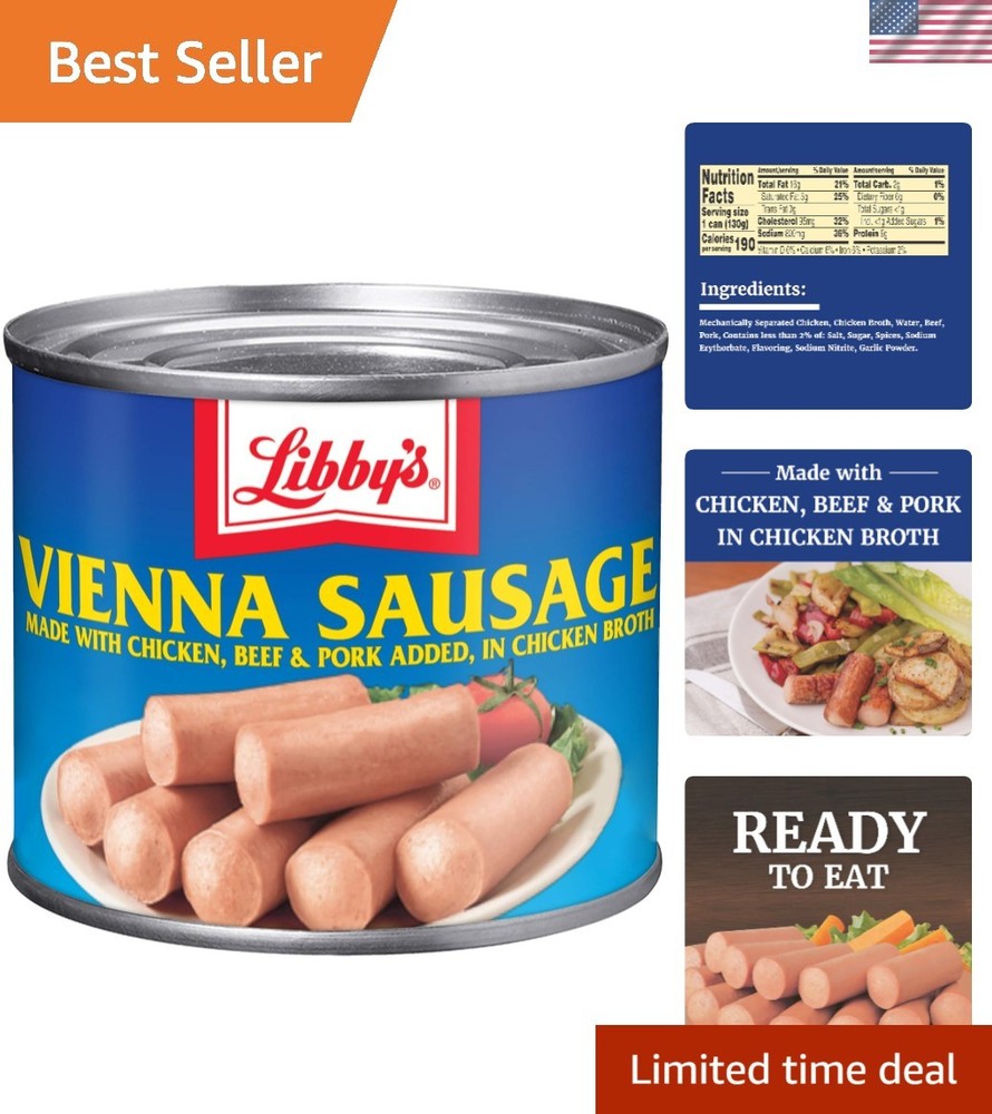 24 Cans of Vienna Sausage in Savory Chicken Broth – Fully Cooked & Keto Friendly