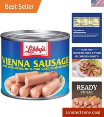 24 Cans of Vienna Sausage in Savory Chicken Broth – Fully Cooked & Keto Friendly