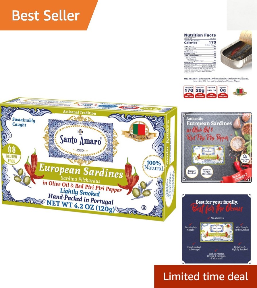 Delicious European Sardines in Olive Oil & Spicy Piri Piri – Convenient 3 Pack
