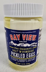 Bay View Pickled Eggs 16oz Pack Fresh Hard Boiled Salt N Vinegar