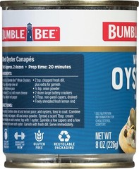 Bumble Bee Premium Select Whole Canned Oysters, 8 oz Cans (Pack of 12) – Ready t