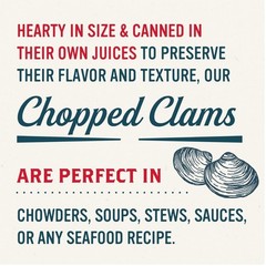 Wild-Caught Chopped Clams, 6.5 oz (Pack of 6) – 5g Protein, Sustainably Sourced