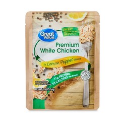 3 Pack Great Value White Chicken Lemon Pepper Sauce 2.6 oz Pouch Ready To Eat