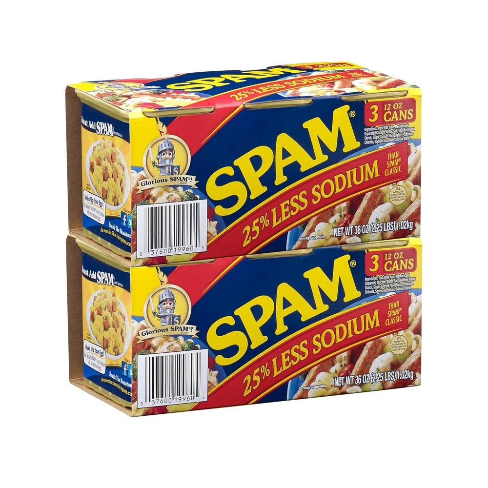 Spam 25% Less Sodium 6 pack of 12oz Cans Value Pack