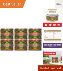 Yellowfin Tuna in Olive Oil, 5 Ounce Cans Pack of 12, Wild Caught Canned Tuna…