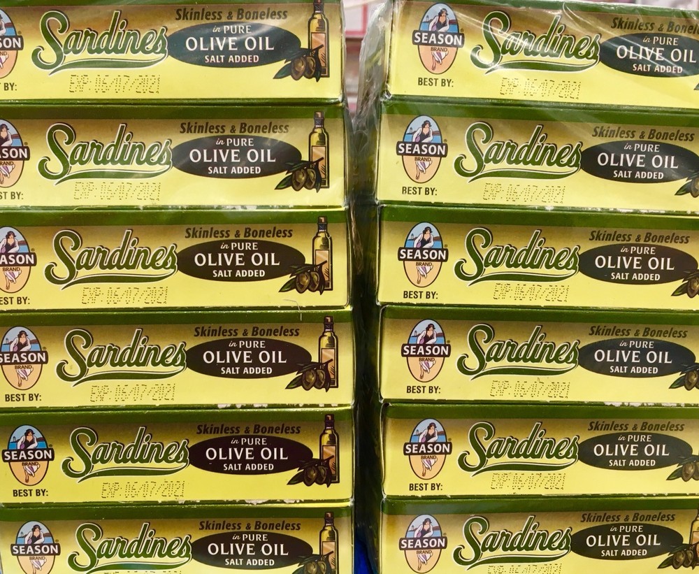 Season Sardines in Pure Olive Oil, 4.375-Oz Cans (4 Packs Of 6) 24 Cans