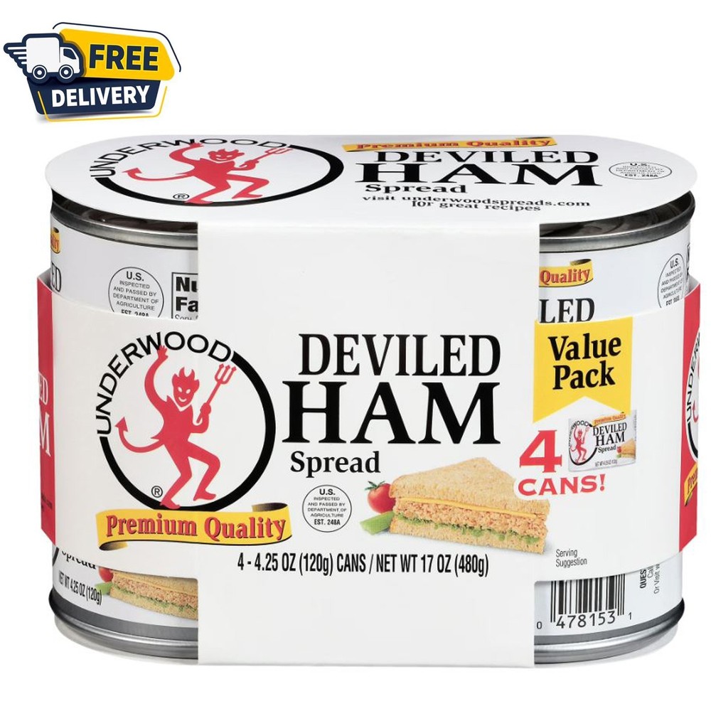 Underwood Deviled Ham Spread, 4.25 oz, 4 Count Cans – Free Shipping