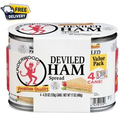 Underwood Deviled Ham Spread, 4.25 oz, 4 Count Cans – Free Shipping