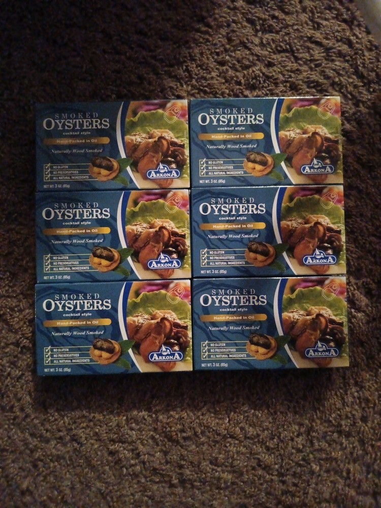 6 cans MW Polar Foods Cocktail Whole Smoked Oysters 3 oz Tin Fish