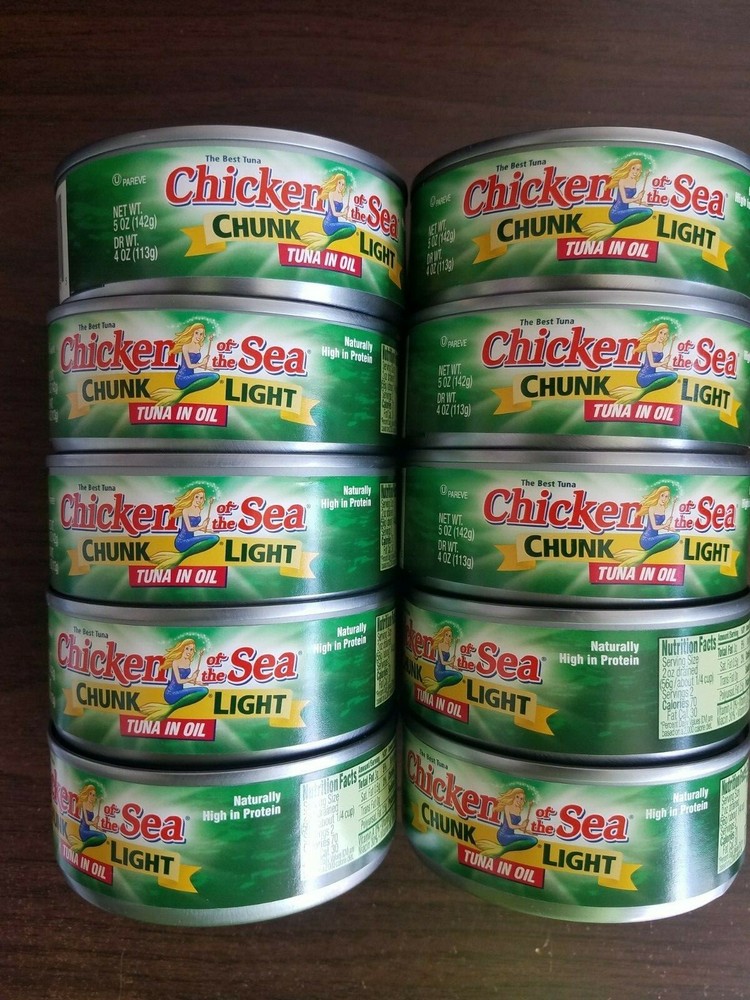 10 CANS BEST TUNA CHICKEN OF THE SEA CHUNK LIGHT TUNA IN OIL NET WT 5 OZ 12/2024