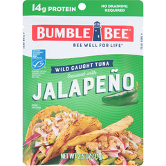 (4 Pack) Jalapeno Seasoned Light Tuna, Wild Caught, Gluten Free, 14G Protein pe