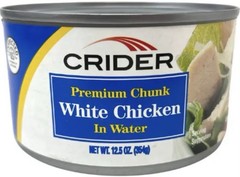 Crider Premium Chunky White Chicken in Water (12 Cans of 12.5 oz. Each)