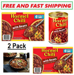 Hormel Chili with Beans( 15 oz. 6 pk. pk of 2 box = TOTAL 12 Cans )Great Price