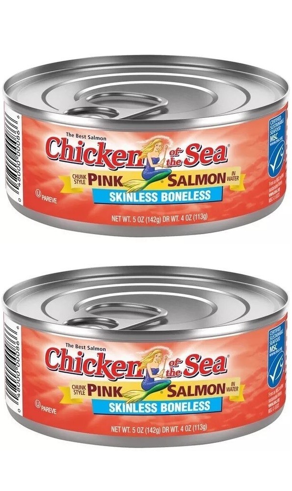 Chicken of the Sea Skinless Boneless Chunk Pink Salmon Easy Can 2 PACK FAST SHIP
