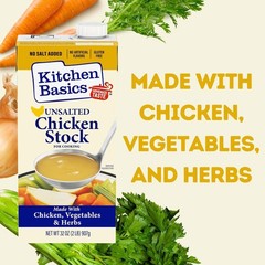 Kitchen Basics Unsalted Chicken Stock – 32 oz (Pack of 12)
