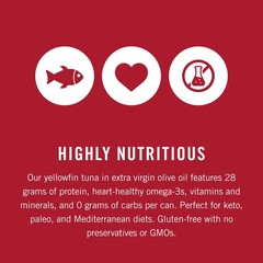 King Oscar Yellowfin Tuna in Extra Virgin Olive Oil, 5 Ounce Cans (Pack of 6)…