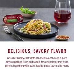 Gourmet Anchovies Fillets in Olive Oil 2 Ounce Cans 18 Pack Wild Caught