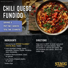 (2 pack) STAGG CLASSIC Chili No Beans Beef, Shelf Stable, 15 oz Steel Can