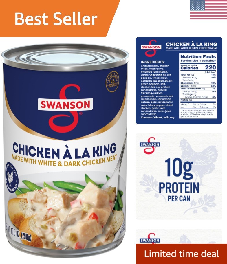 Swanson Canned Chicken a la King With White and Dark Chicken Meat, 10.5 OZ Can