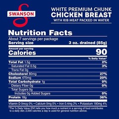 Swanson White Premium Chunk Canned Chicken Breast in Water, Fully Cooked Chicken