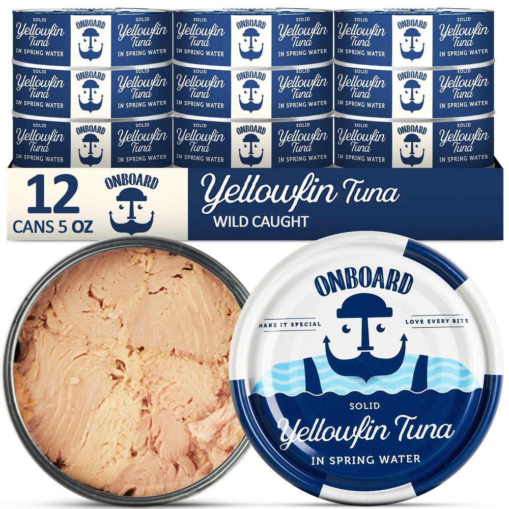 Premium Yellowfin Tuna in Spring Water – 12 Pack Solid Light 5 Oz Cans Sustai…