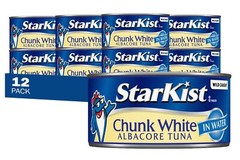 StarKist 12 Pack Albacore Chunk White Tuna in Water 12 Ounce Cans Protein Rich