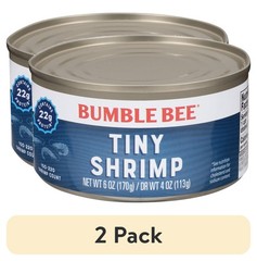 (2 pack) Tiny Canned Shrimp, Gluten Free, 22g Protein Per Serving, Shelf Stable