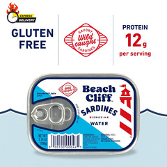 Sardines in Water, 3.75 Oz Can (Pack of 12) – Wild Caught Sardines – 12G Protein