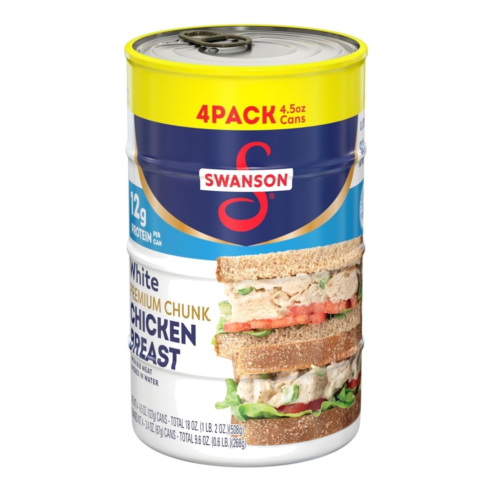 Swanson 4-Pack Chicken Breast, 98% Fat Free – Perfect for Quick Meals