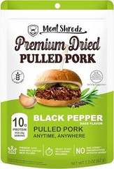 Meat Shredz Premium Dried Pulled Pork Black Pepper Flavor 2 Pack