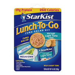 Lunch-To-Go Mix Your Own Tuna Salad, Chunk Light Tuna Pouch, 4.5 Ounce Kit, 12 P