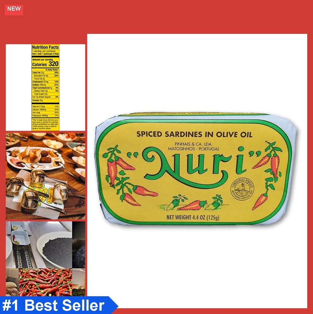 Portuguese Sardines in Spiced Olive Oil 2 Pack 4.4 oz Cans Wild Caught