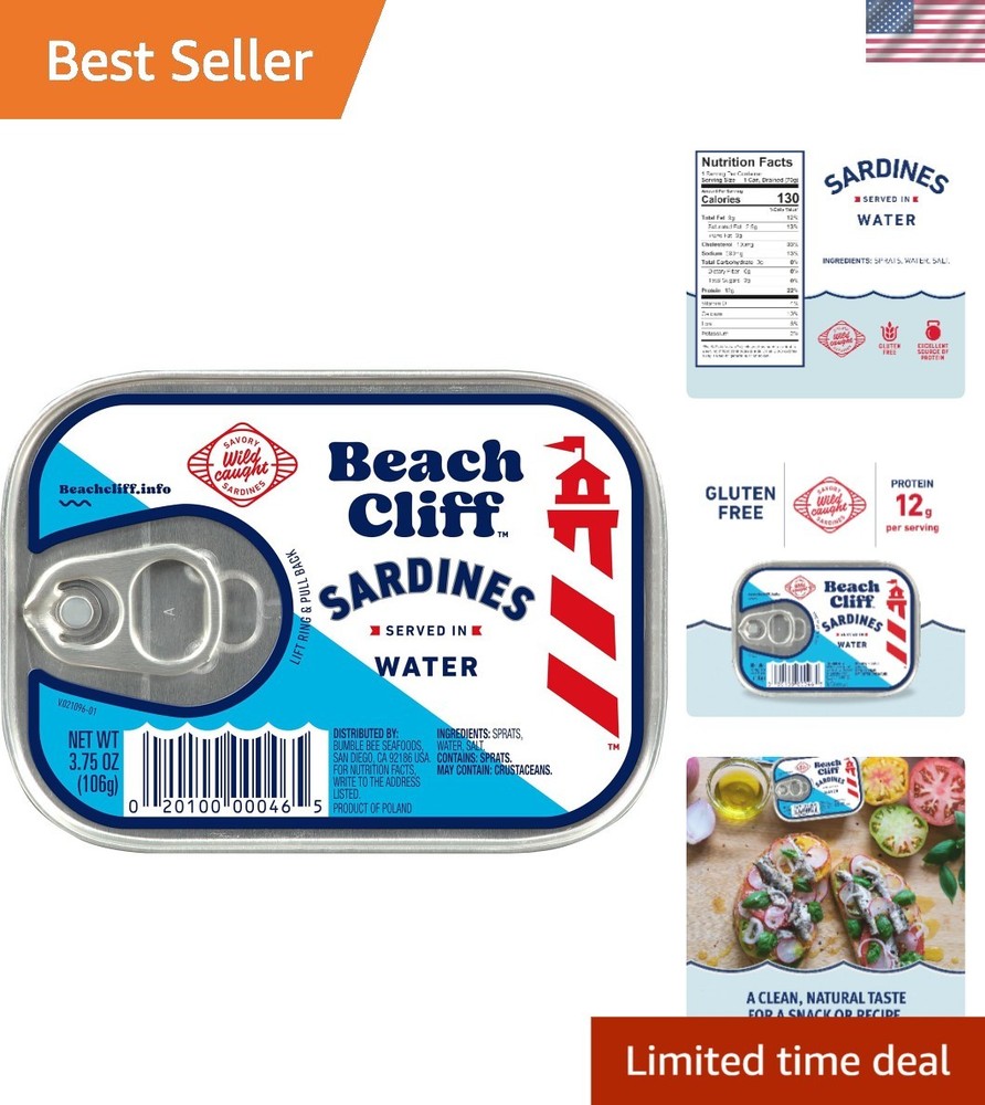Seafood Delight: Wild Caught Sardines in Water, 3.75 oz – Perfect for Recipes