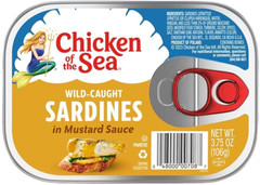 Chicken of the Sea Sardines: In Mustard Sauce (Pack of 4) 3.75 oz Cans