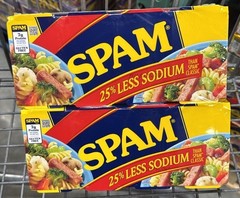 SPAM 25% Less Sodium Luncheon Meat, Gluten Free Pork 12 oz Cans, 4 Pack