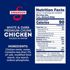 Swanson White and Dark Premium Chunk Canned Chicken 9.75 oz (Pack of 12)