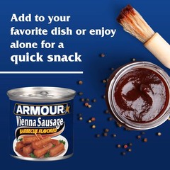 Armour Star Vienna Sausage, Barbecue Flavored, Canned Sausage, 4.6 oz (Pack of 6