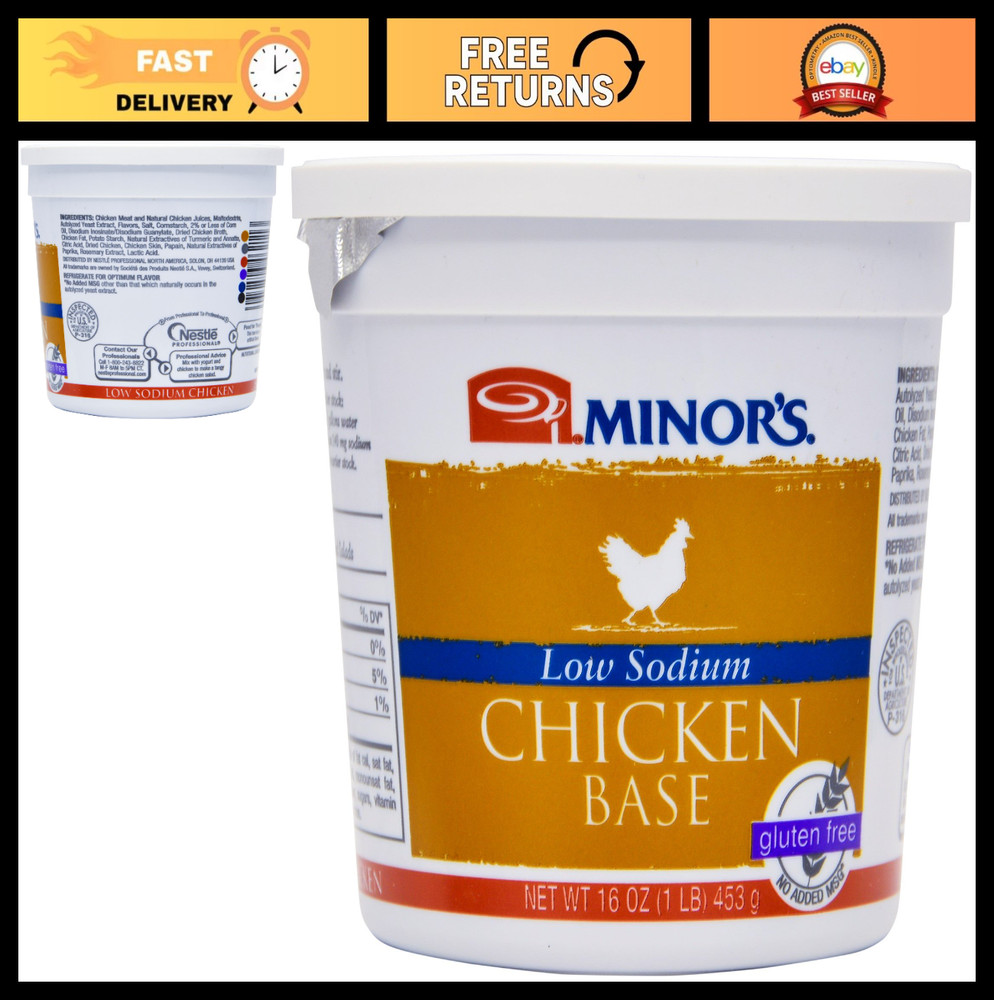 Low Sodium Chicken Base, 16 oz – Flavorful Broth for Soups & Sauces