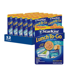 Lunch-To-Go Mix Your Own Tuna Salad, Chunk Light Tuna Pouch, 4.5 Ounce Kit, 12 P