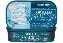 2 Pack Trader Joe’s Grilled Sardines Olive Oil Boneless Wild Caught