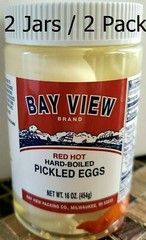 Pickled Red Hot Hard Boiled Eggs 2 Pack Keto Bay View Packing Free Ship