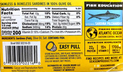 SEASON Sardine Fillets in Olive Oil WILD CAUGHT 4.375oz x 6 EXP 08/2029 NEW LOOK