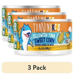 (3 pack) Yellowfin Tuna chunks with sweet corn in water, 3.7 oz, Can
