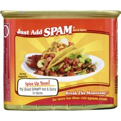 (3 pack) SPAM Hot and Spicy, 7 G of Protein per Serving, 12 oz Aluminum Can