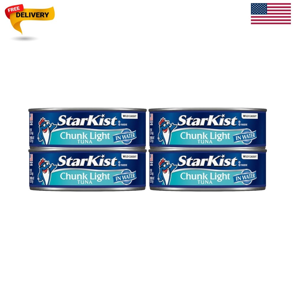 Chunk Light Tuna in Water, 5oz Canned Tuna, 4-Pack | 20g Protein Per Serving,…