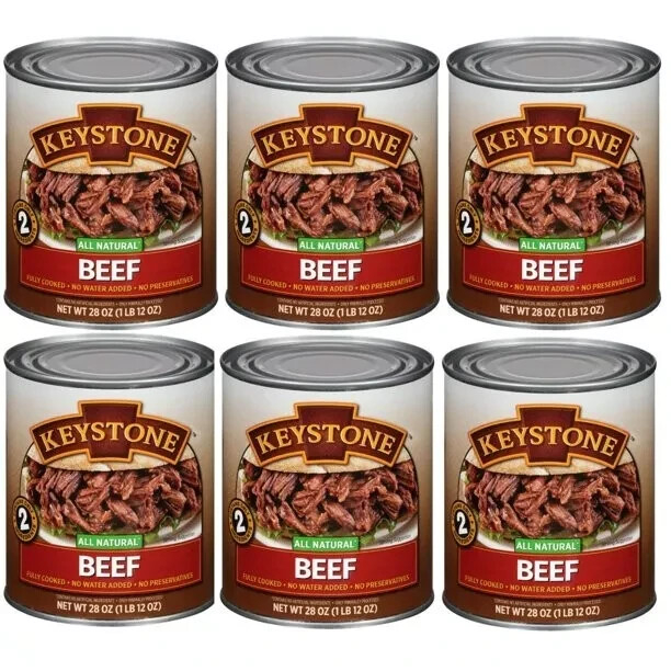 (8 Cans) Keystone Beef **ALL NATURAL – NO PRESERVATIVES – FULLY COOKED** 28oz